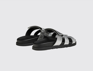 Hermès Women Chypre Sandal Gris argenté back view
