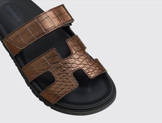 Hermès Women Chypre Sandal Doré antique back view