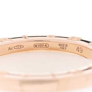 Bulgari B.Zero1 Rose Gold Ceramic Ring hallmark detail view