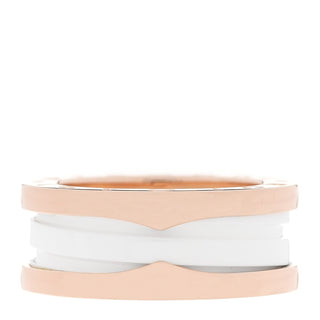 Bulgari B.Zero1 Rose Gold Ceramic Ring front view