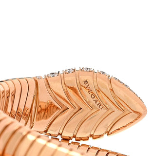 Bulgari Serpenti Tubogas Rose Gold Bracelet hallmark detail view