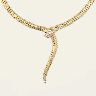 Bulgari Serpenti Tubogas Necklace Yellow Gold detail view