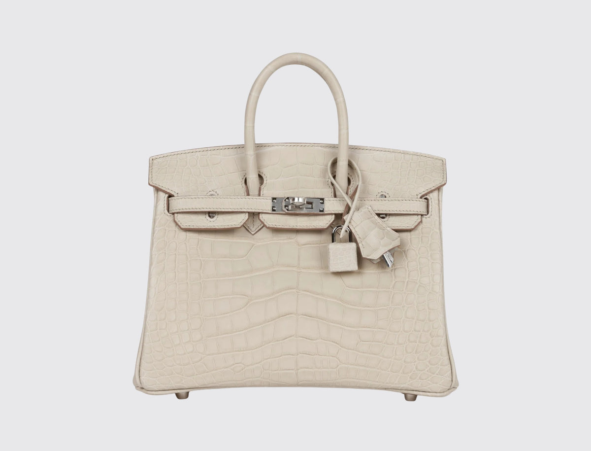 Hermès Birkin 25 Béton front view