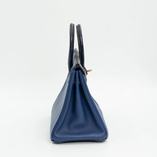 Hermès Birkin 25 Touch Bleu Saphir and Bleu Marine detail view