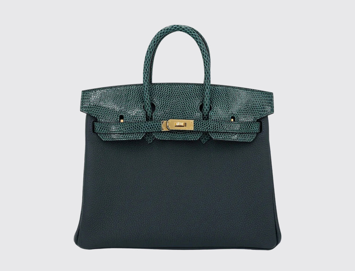Hermès Birkin 25 Touch Vert Rousseau and Vert Cypress front view