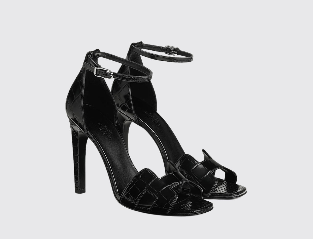 Hermès Joy 105 Sandal Noir front view