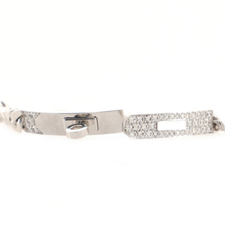 Hermès Kelly Gourmette Bracelet White Gold detail view