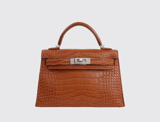Hermès Mini Kelly II Gold front view