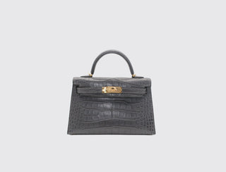 Hermès Mini Kelly II Graphite front view