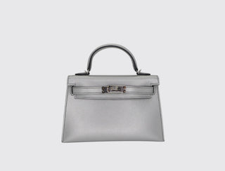 Hermès Mini Kelly II Gris Argenté front view