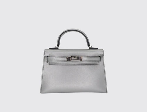 Hermès Mini Kelly II 20 Gris Argenté