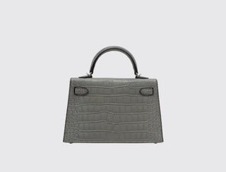 Hermès Mini Kelly II Gris Ciment side view