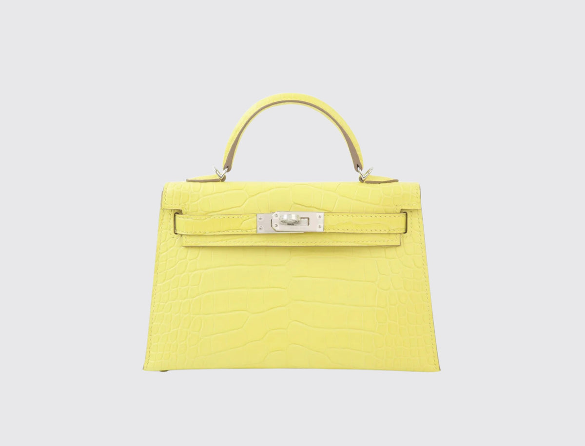 Hermès Mini Kelly II Lime front view