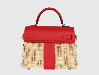 Hermès Mini Kelly II Picnic Rouge de Coeur back view