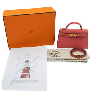Hermès Mini Kelly II Rose Lipstick side view