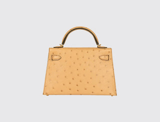 Hermès Mini Kelly II Tabac Camel back view
