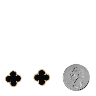 Van Cleef & Arpels Vintage Alhambra Earrings Onyx pair view