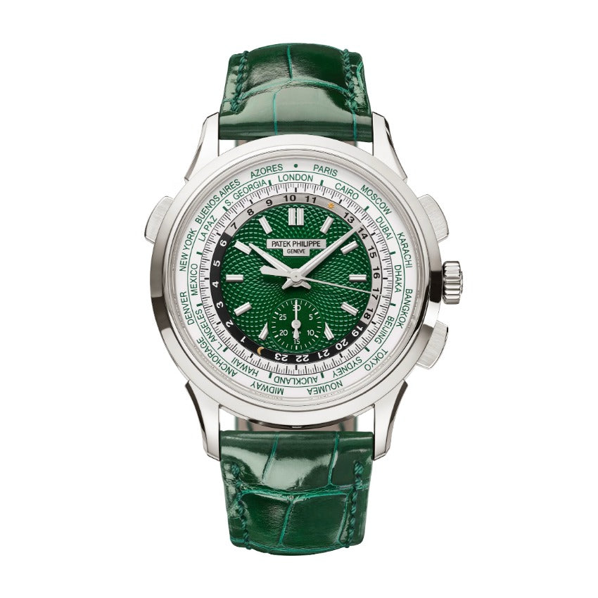 Patek Philippe World Time Flyback 5930P platinum front view