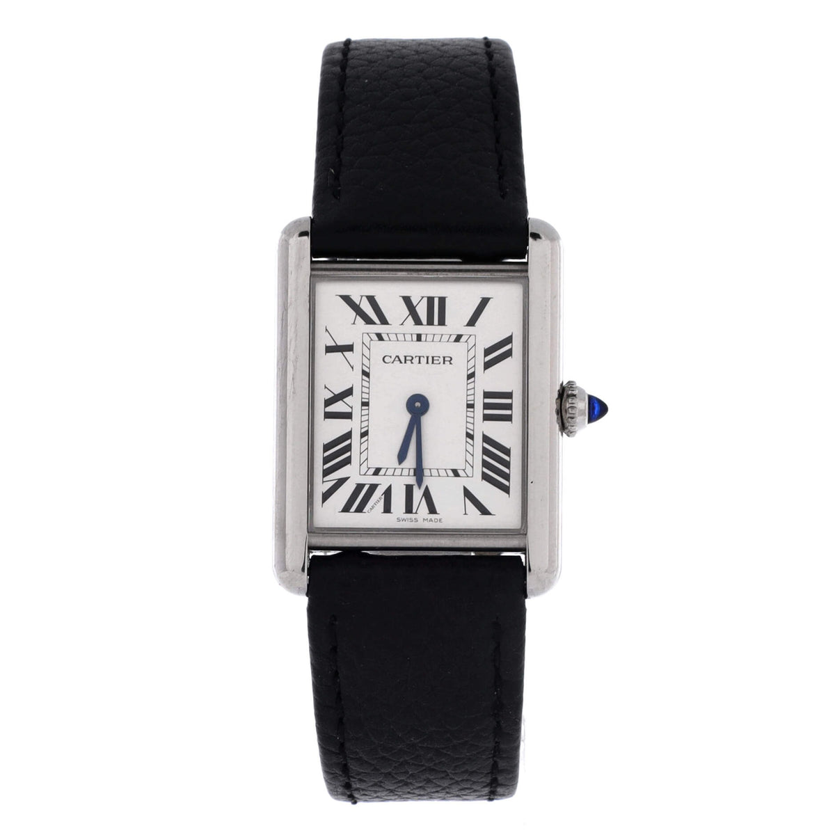 Cartier Tank Must Steel Leather front view