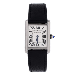 Cartier Tank Must Steel Leather front view