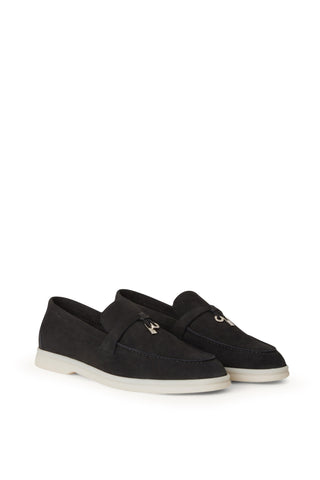 Loro Piana Summer Charms Loafer Black, pair front view