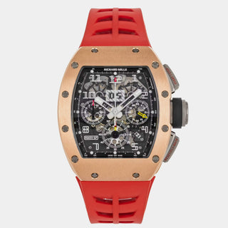 Richard Mille RM 011 Chronograph Felipe Massa rose gold red strap front view