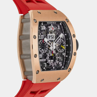 Richard Mille RM 011 Chronograph Felipe Massa rose gold red strap side profile
