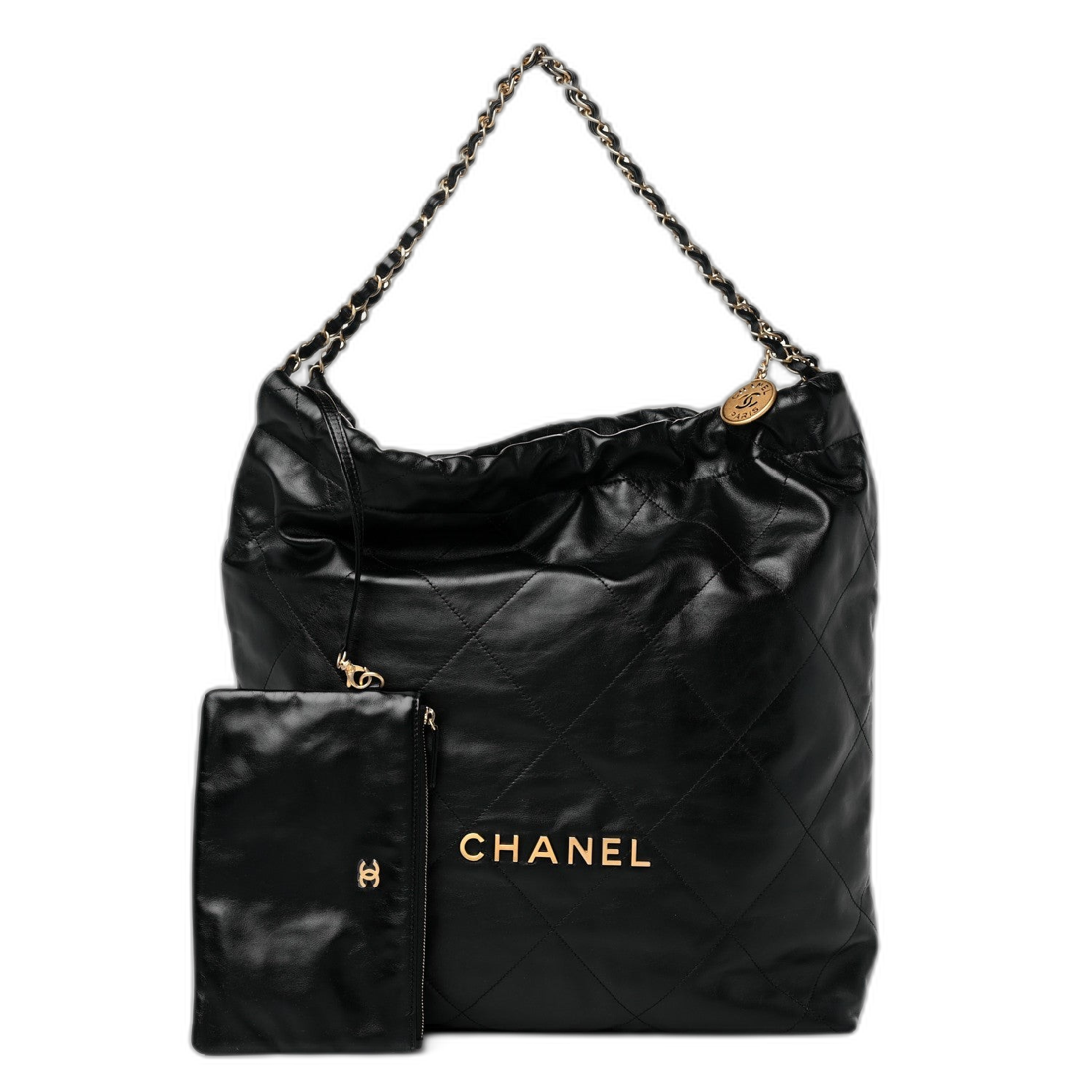 Chanel 22 in black calfskin