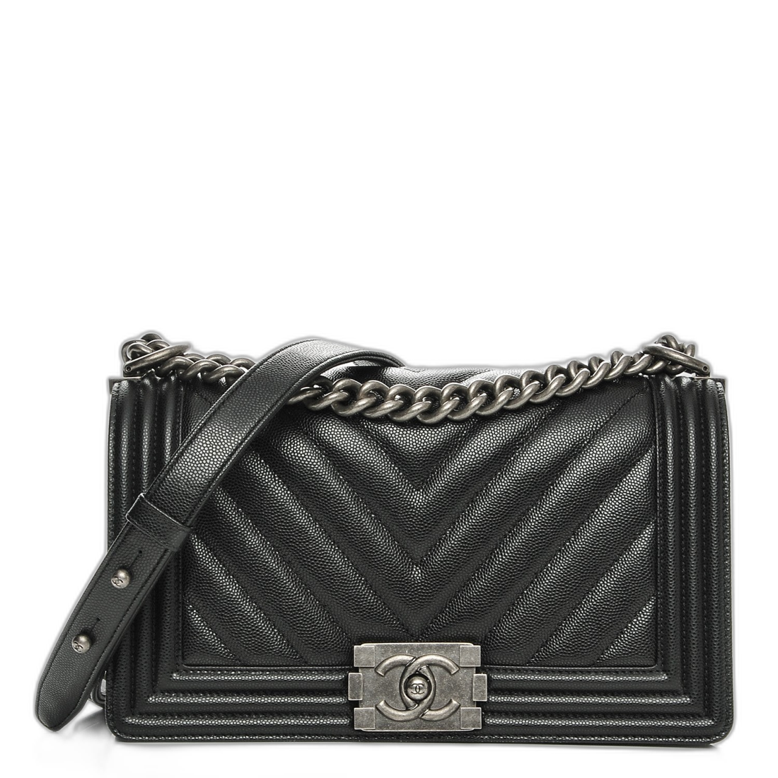 Chanel Boy bag in black caviar
