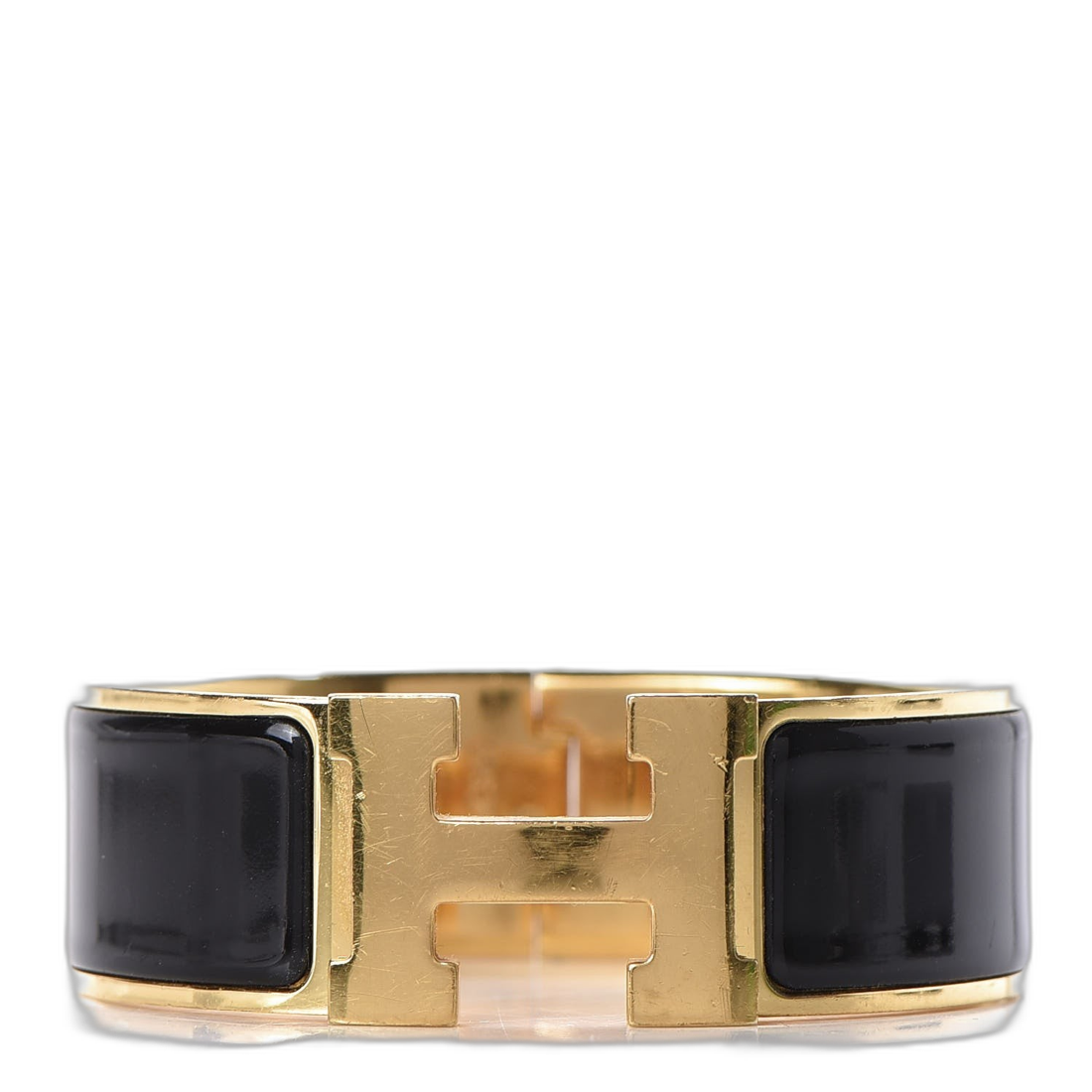 Hermès Clic H bangle in black enamel